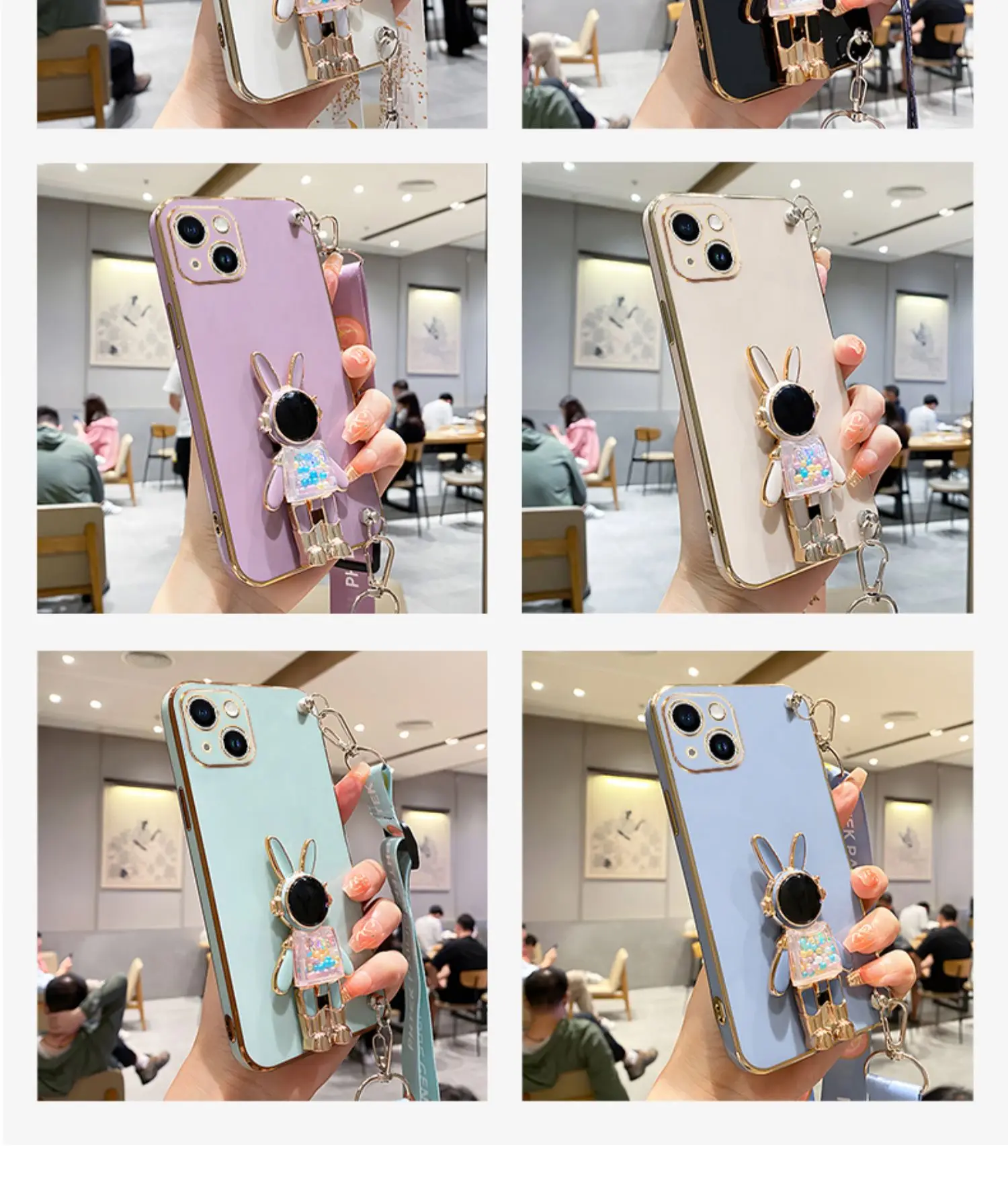 Crossbody Candy Rabbit Lanyard Strap Case For Xiaomi Mi 12T 11T 12 10 Mi13 13 Pro Lite 11 Ultra 5G 8 9 9T Cover_voghion.com