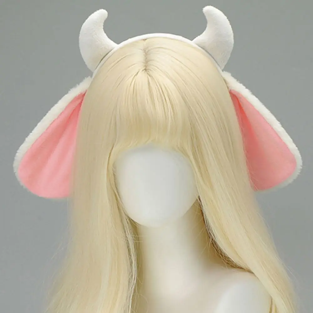 Lolita Flauschiges Ziegenhorn und Ohr-Stirnband – Plüschtier-Ohr-Haarband für Karneval, Cosplay, Kawaii-Kostümzubehör, Party-Requisiten – Detail 10