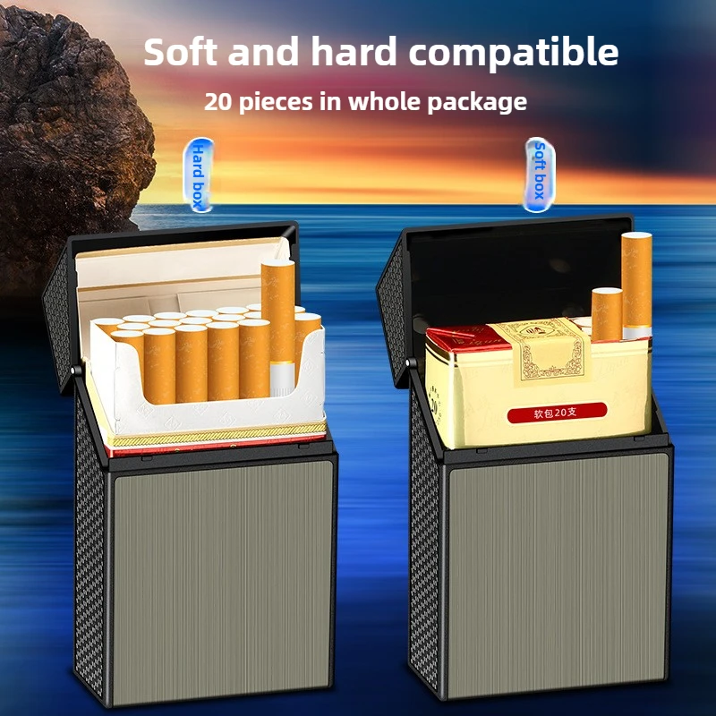 20 Thick Cigarette Case Tungsten Wire Igniter USB Charging Lighter Outdoor Waterproof and Moisture proof Electronic Lighters 3