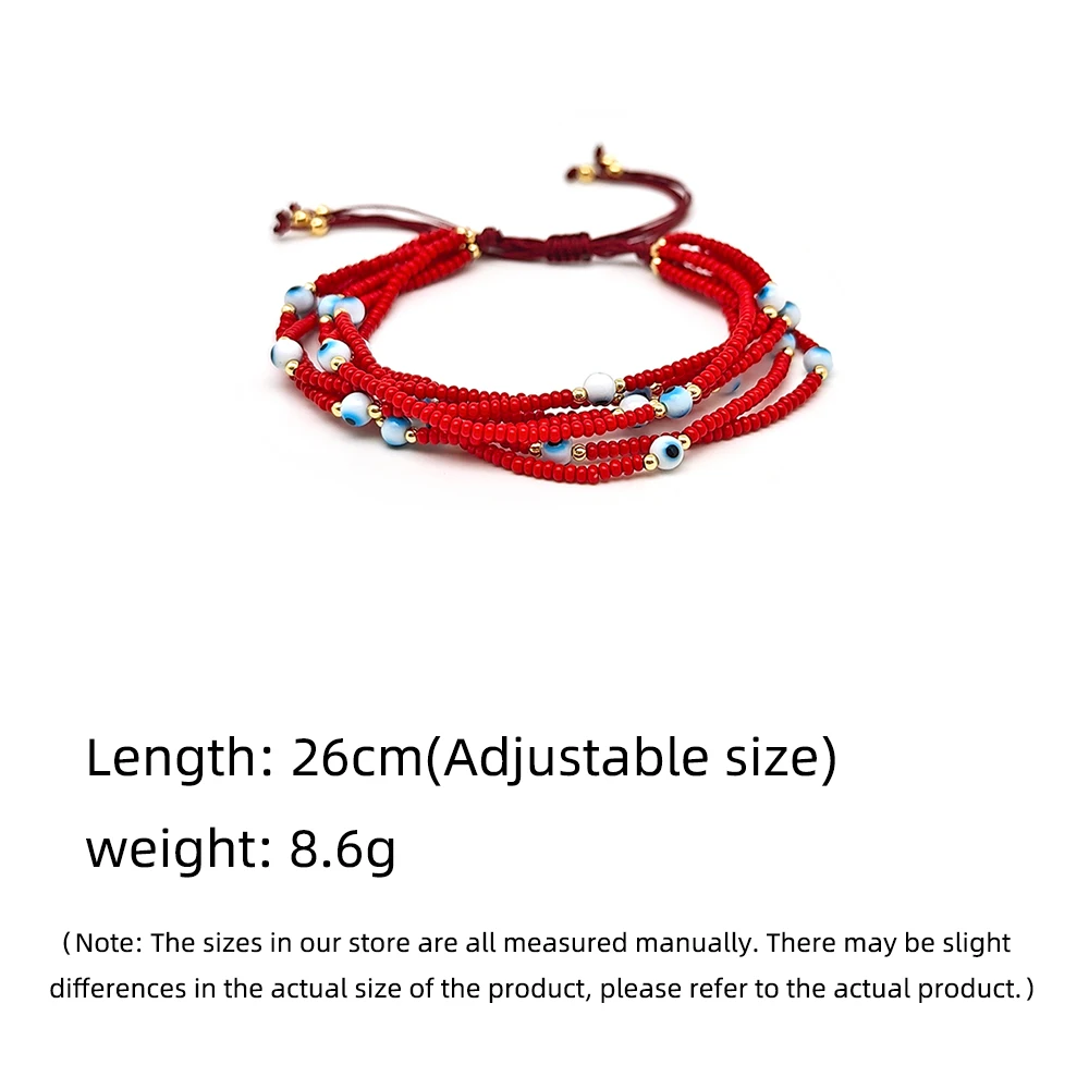 KKBEAD Handgefertigtes Armband für Frauen, böser Augenschutz, stapelbare Armbänder, Miyuki-Perlen, verstellbar, mehrschichtig, Schmuck, Geschenk – Detail 1
