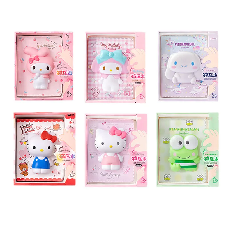 

Аниме периферийные устройства Sanrioed мультяшная серия My Melody Cinnamoroll для девочек трехмерная ручная учетная запись Блокнот для декомпрессии