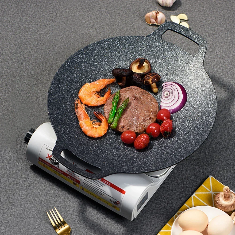 Kitchen Griddle,compatible Utensils Nonstick Grill Free For Korean Cooktop, With Pan Stove,electric Induction,gas Round