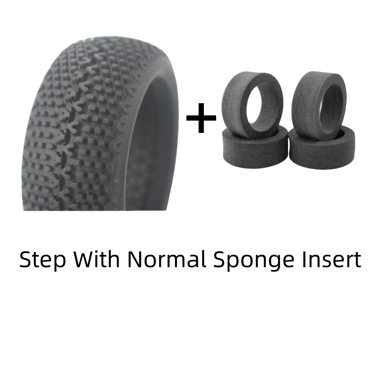 4-Piece Off-Road Cube Pattern Buggy Tires, 1/8 Scale