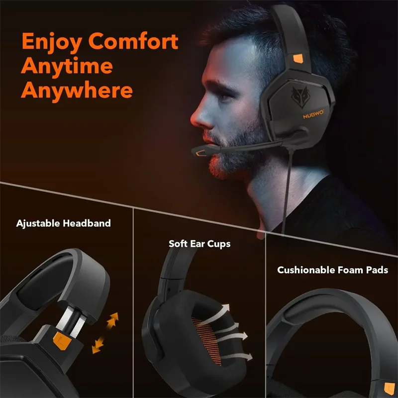NUBWO N16 HIFI Noise-Canceling Gaming Headset with Stereo Sound and Comfortable Design