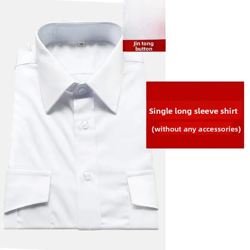 Camicia da pilota a maniche lunghe stile casual Camicia da discoteca da uomo alla moda per host d'aria Camicia uniforme da capitano versione coreana