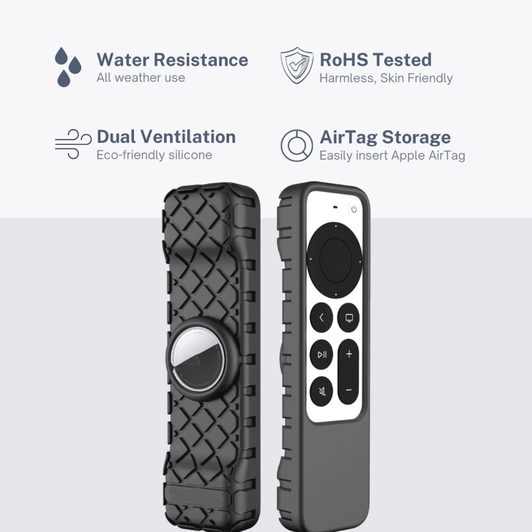 Remote Case for Apple Siri Remote 2nd 3rd Gen Apple 4K HD TV Siri 2nd 3rd Generation AirTag Applicable silicone remote case silicone remote cover silicone remote sleeve remote controller cover silicone case protector
