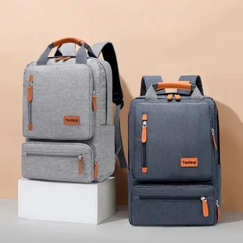Zaino da lavoro casual per uomo Borsa per laptop da 15 pollici leggera 2024 Zaino da viaggio antifurto da donna in tessuto Oxford impermeabile Grigio