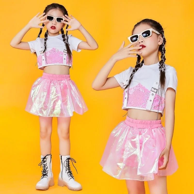 

New Sequins Jazz Dance Costume Children's Online Celebrity Walk Fashion Dress Girls' Foreign Style Performance Outcomes