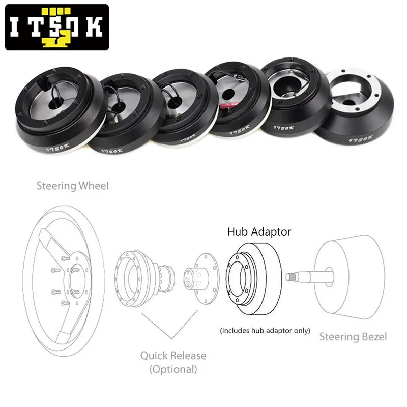Steering Wheel Adapter Steering Wheel Short Hub Adapter Boss Kit Aluminum For Honda Civic Accord Toyota Mitsubishi Nissan Mazda Acura Subaru Hyundai