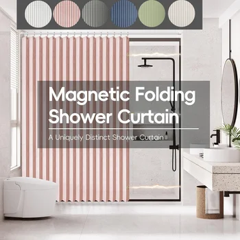 Magnetic Folding Shower Curtain 1