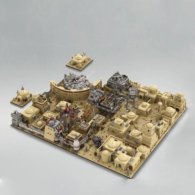 

UCS Звездный фильм Scence TATOOINE МОС-эйсли модель космонавта строительные блоки для взрослых Строительный набор обучающая игрушка 28842 детали