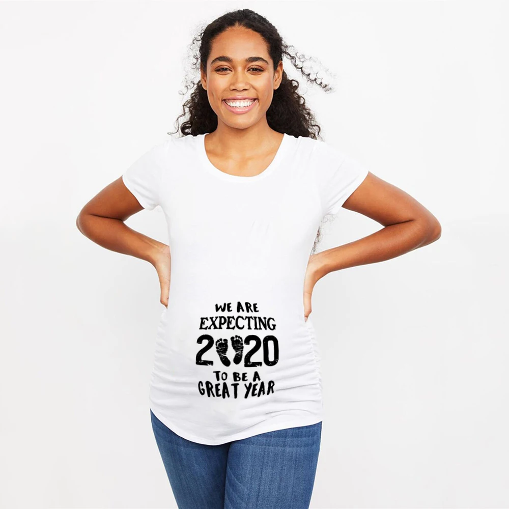 2020 Loading Women Maternity Short Sleeve Tops T-shirt Pregnancy Funny Clothes for Pregnant Maternity Hot Sale T-shirt Drop Ship 2