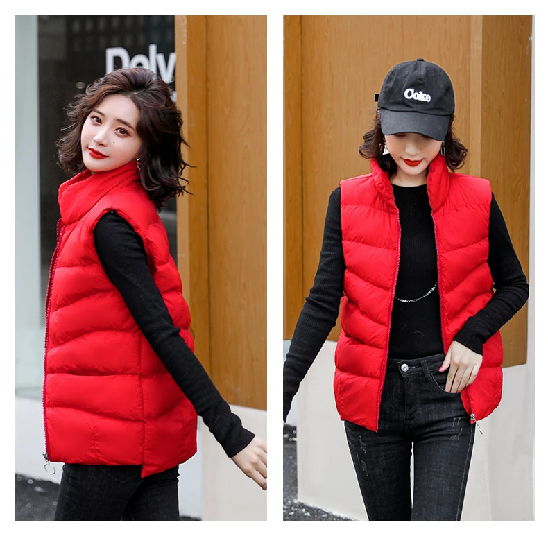 Collar down cotton vest women 2021 autumn winter new South Korea loose warm thickened fashion coat vest women woolrich parka