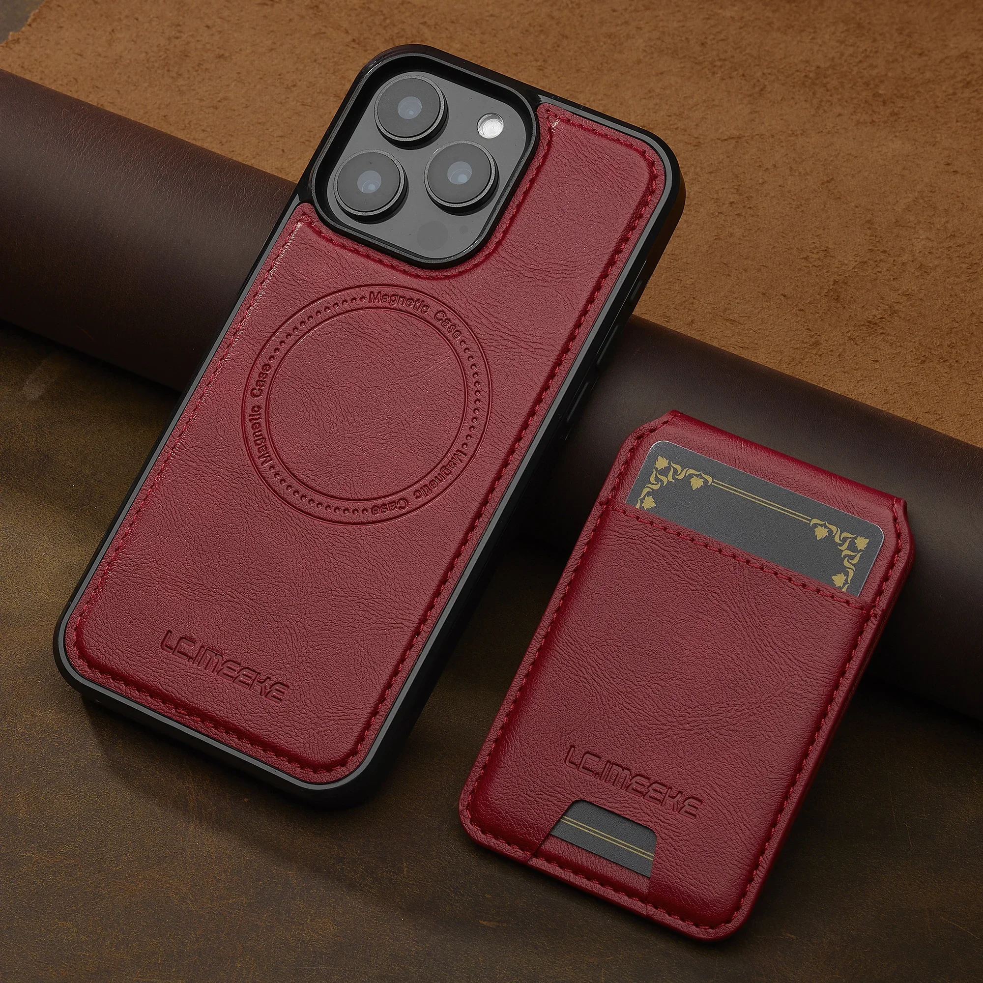 ตัวเลือกสินค้า เคสหนังแม่เหล็ก 2 in 1 พร้อมช่องใส่บัตร สำหรับ iPhone