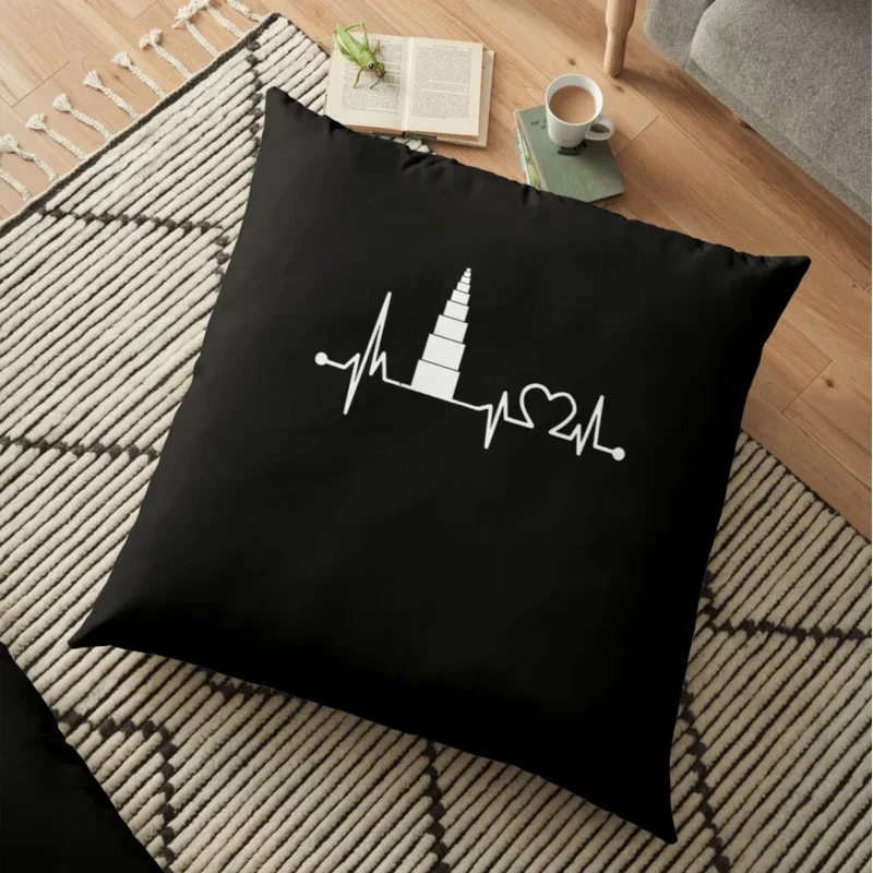 

MONTESSORI HEARTBEAT WHITE Floor Christmas Pillow Sofa Cushions Cover