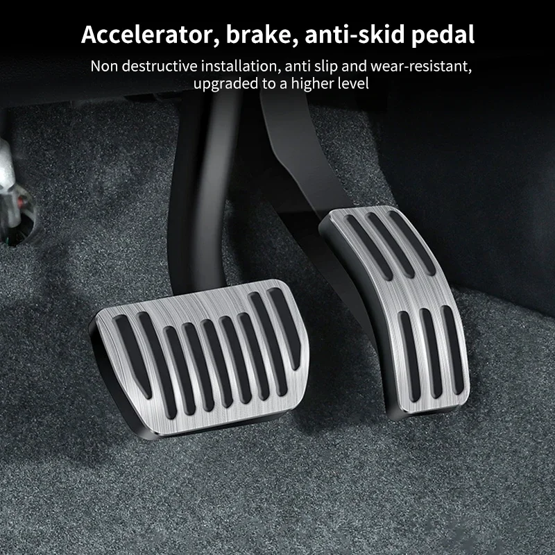 Car Gas Fuel Brake Pedal Aluminum Alloy Rubber Anti-slip Foot Pedal Cover For Geely Monjaro Manjaro KX11 Xingyue L