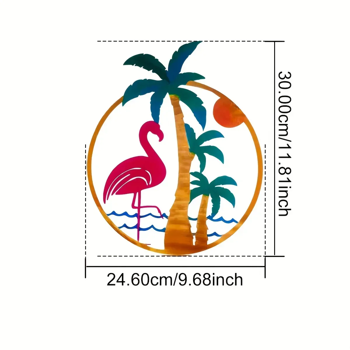 

CIFBUY Decoration Flamingo Metal Wall Art Palm Tree Hanging Home Decor for Indoor Outdoor Flamingo Wall Plaque Hanging Artwork