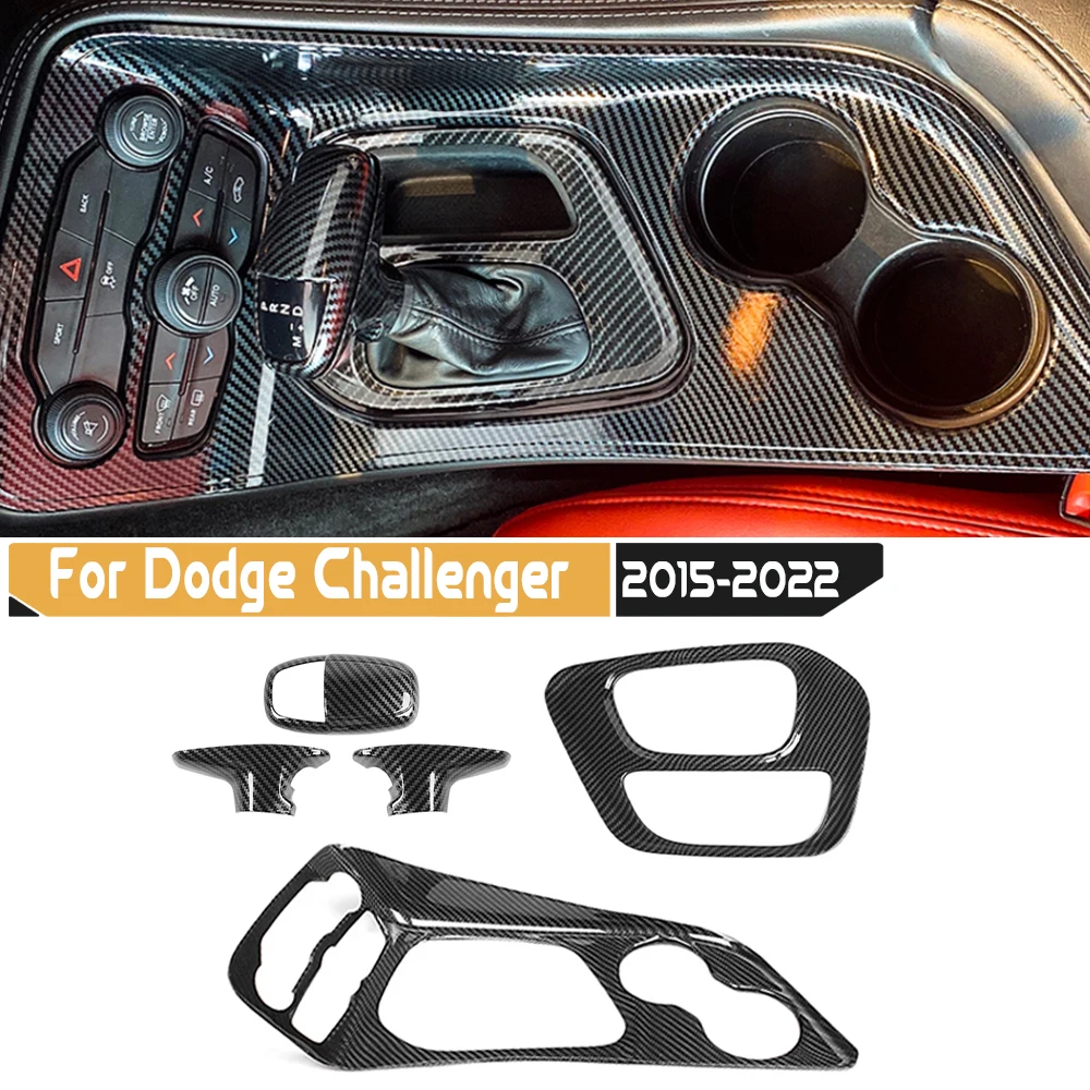Auto Interior Center Konsole Getriebe Shift Panel Dekoration Abdeckung Aufkleber Für Dodge Challenger 2015-2022 Getriebe Shift Griff Aufkleber