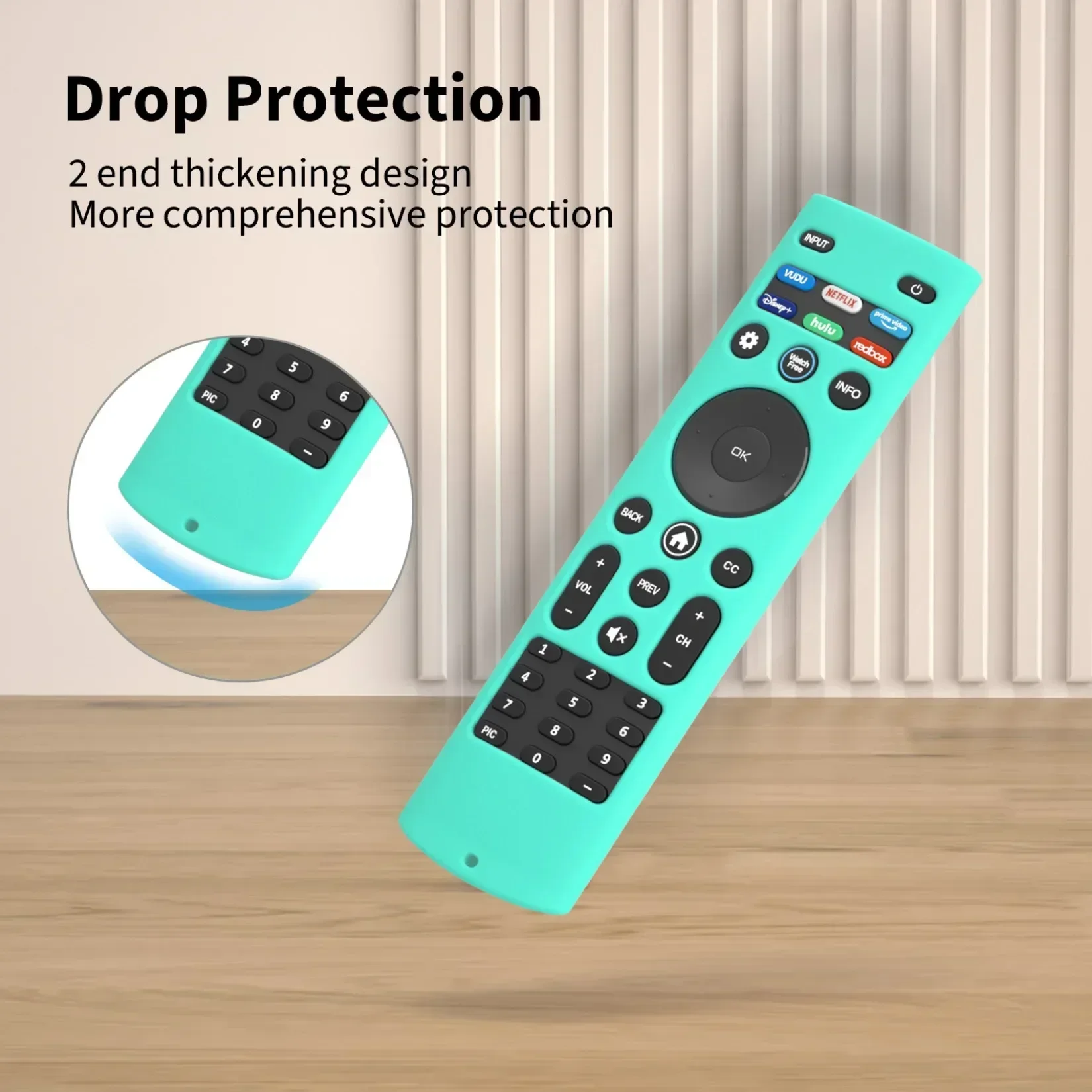 Silicone Remote Case for Vizio XRT140 Smart TV Remote Silicone Protective Sleeve for Vizio XRT140 with Lanyard tv cover 5