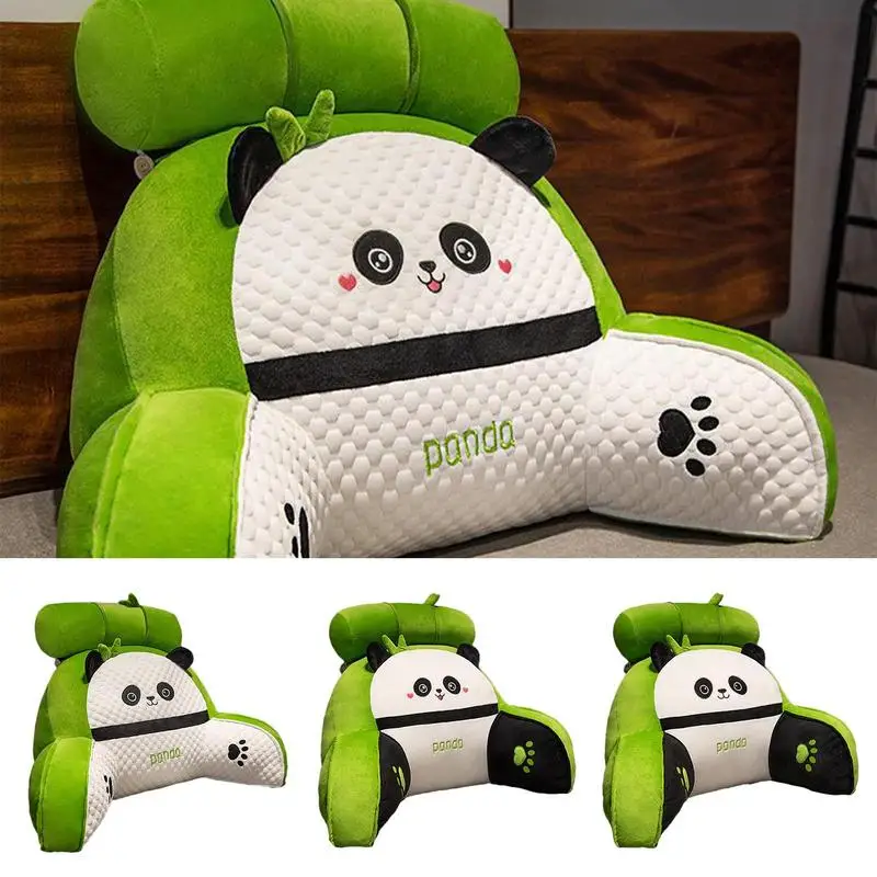 Reading Pillow With Arms Panda Pattern Adult Backrest Reading Pillow For Watching TV Gaming Relaxing In Bed Couch Chair