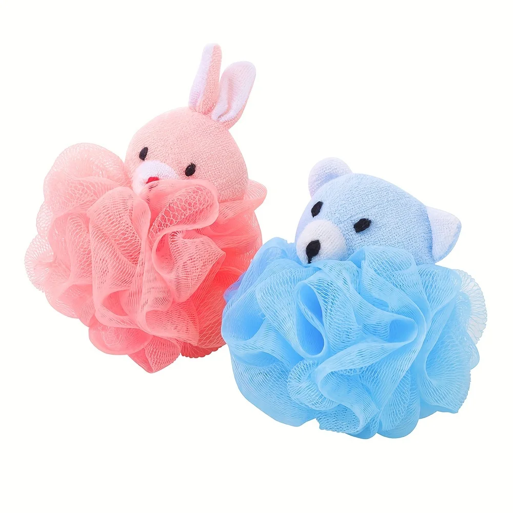 Bath Sponges Animal Kids Loofah Bath Pouf Mesh Animal Toy Sponge Colorful Cartoon Body Scrubber Balls Shower Mesh for Kids