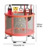 Kids Trampoline Adjustable Baby Toddler Trampoline with Basketball Hoop, Swing, Sandbag, Ocean Balls, Enclosure Net 6