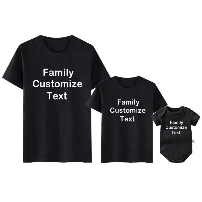 Custom Family Shirt Personalized Family T-shirts Custom Text on Shirt Cotton Unisex Tshirts Daddy Mommy Kids Shirt Baby Bodysuit 2