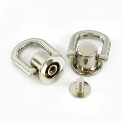 Versatile Metal D - Ring Stud Rivet Buckle for DIY Crafts and Accessories (Silver)