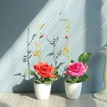 Artificial Flowers Phalaenopsis Bonsai for Decorative Fake Flowers Potted Dry Plastic Flowers Room Home Decor Garden festival