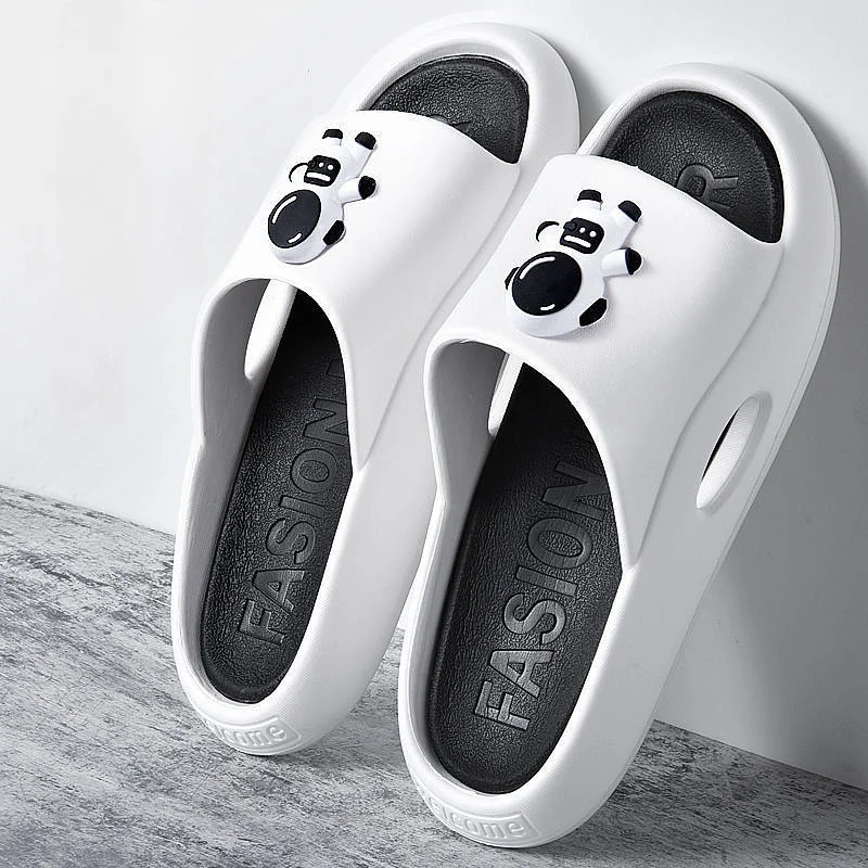

Slippers Men New Home Bathroom Casual Sandals Outdoor Comfortable Non-slip Beach Shoes Cartoon Thick Sole Flip-flop Slippers