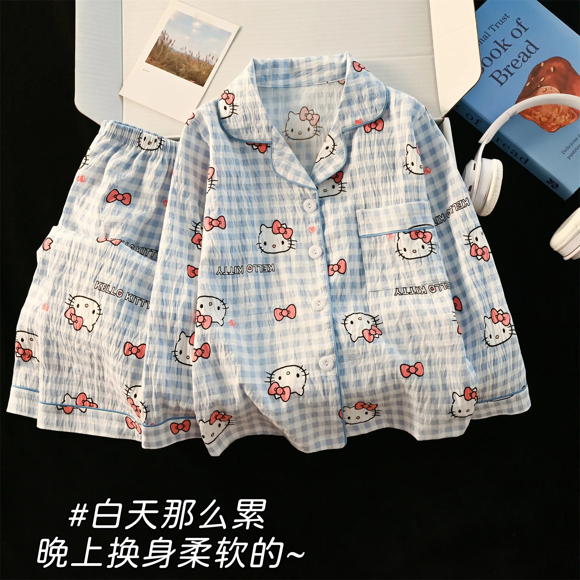 الكرتون 2 قطعة تلوين  بيجامات أطفال بلايز السراويل أنيمي Kawaii الوالدين والطفل Pjs موضة طويلة الأكمام Homewear