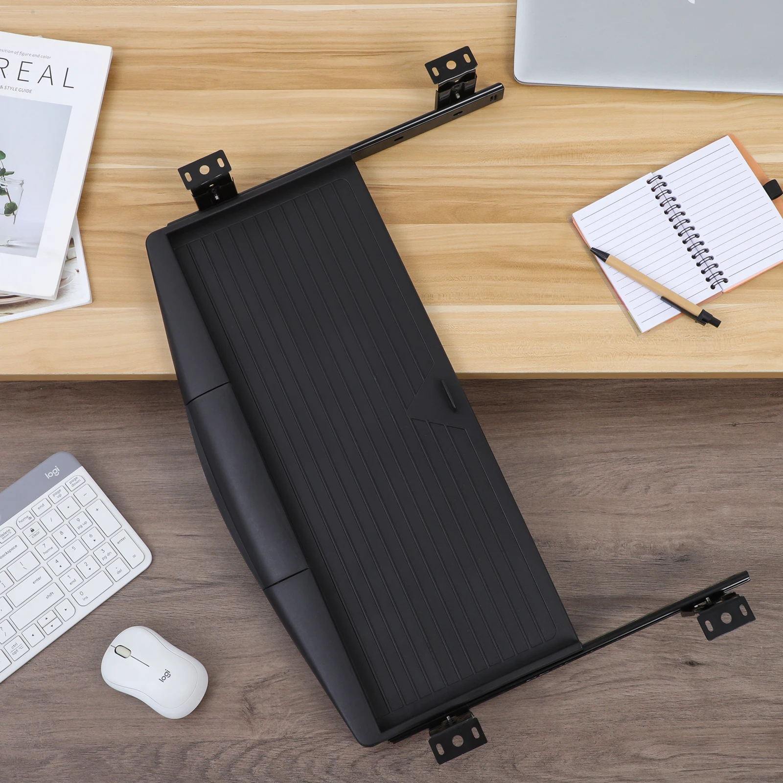 Mouse Computer Keyboard Stand Office Drawer Tray Aluminum Alloy Riser for Desk Lap