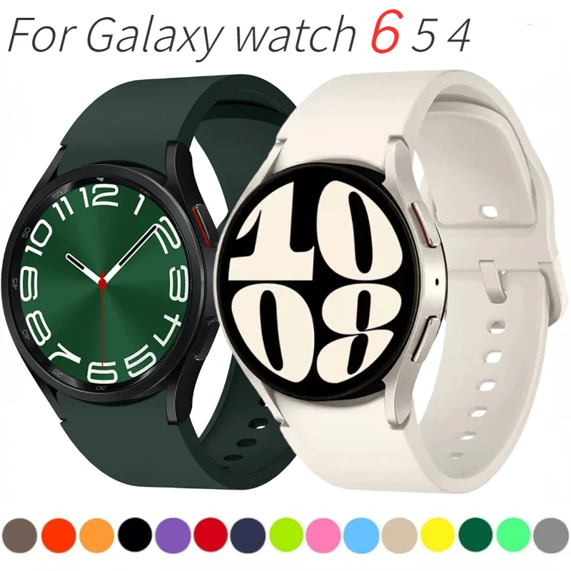 

Ремешок силиконовый для Samsung Galaxy Watch 6/5/4 40 мм 44 мм 5 Pro, оригинальный браслет без зазора для Galaxy Watch 6/4 Classic 47 мм 43 мм