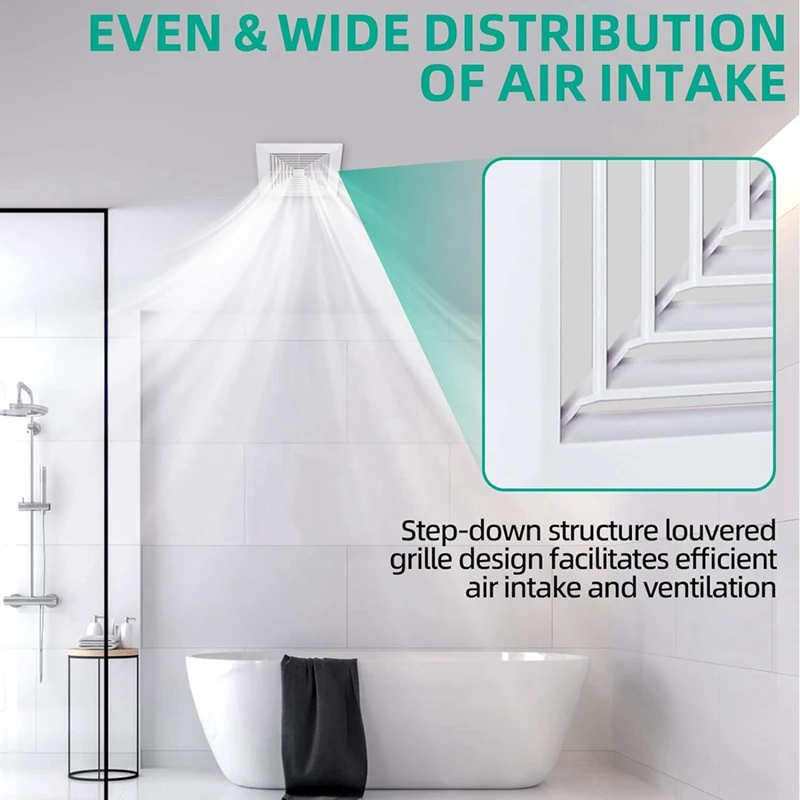 BP90 Bathroom Exhaust Fan Cover With Spring For Broan-NuTone Exhaust Fan Square Ceiling Or Wall-Mount BP46 Grille For NuTone 663 670 671 675 688 689 Ventilation Fan, 97011723 Replacement Grille - View #7