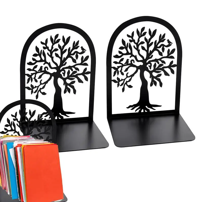 

Metal Bookends Metal Book Stoppers 2PCS Decorative Bookends For Shelves Heavy Books Creative Book Ends For Desk Home Study Room