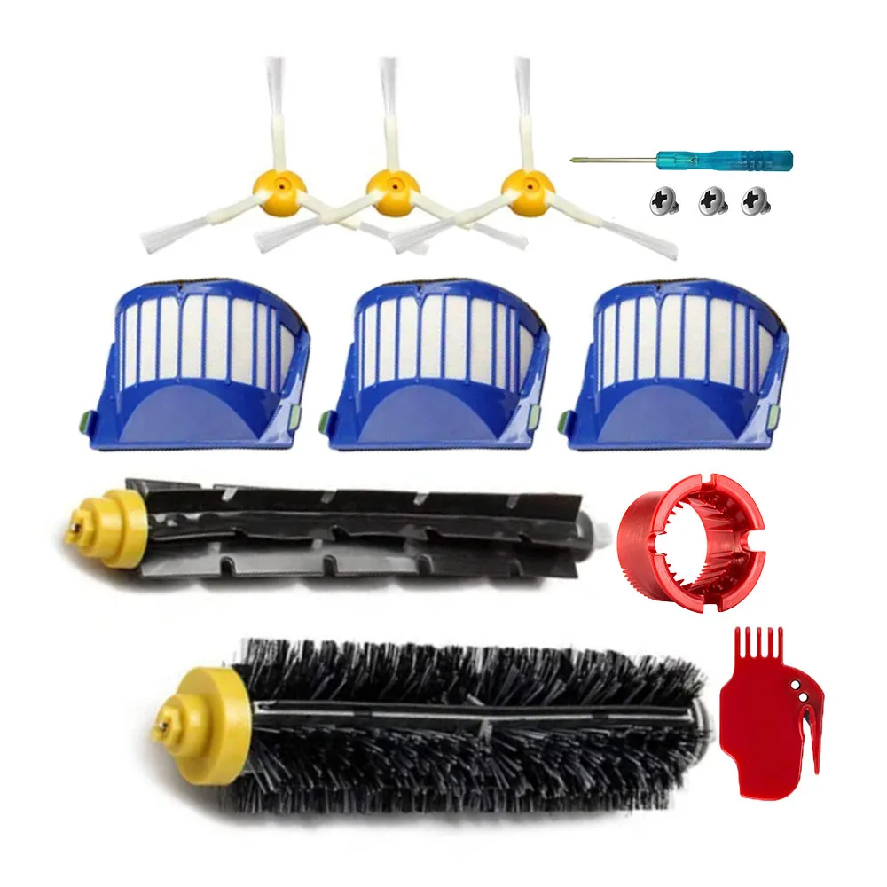 Aero Vac Filter Side Brush iRobot Roomba 600 Series Replacement Part Kit Vacuum Beater Bristle Brush 610 620 625 630