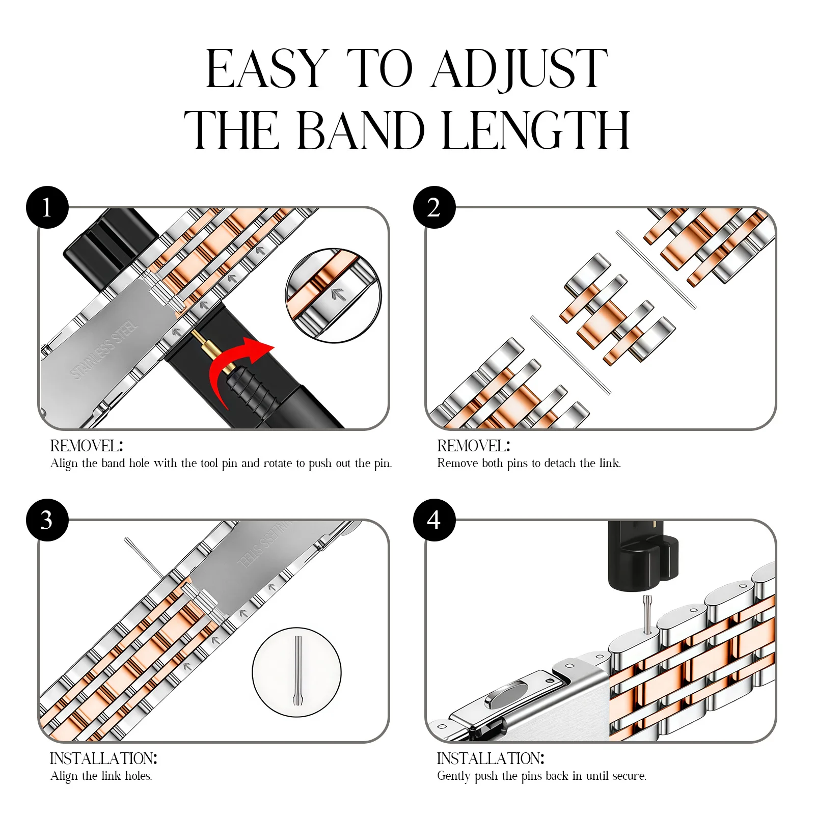 Slim Stainless Steel Metal Strap - Elegant Thin Bracelet
