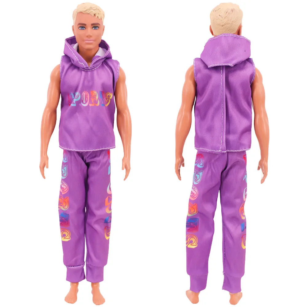 Handmade Ken Doll Clothes T-shirt + Trousers For Barbie Dress Accessories Fashion Daily Clothing Toys For Gils Birthday Gift 6