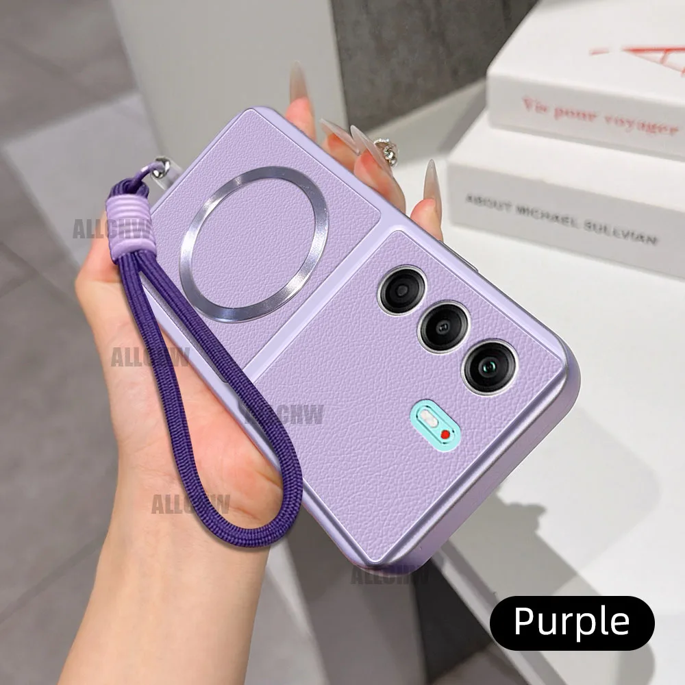 Luxury Leather Matte Magnetic Soft TPU Hand Phone Case
