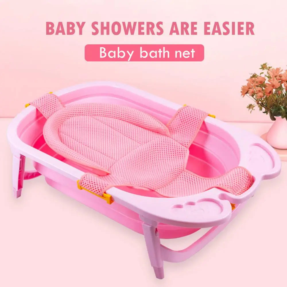 Baby Shower Bath Tub Pad Non-Slip Bathtub Seat Support Mat Newborn Security  Bath Support Cushion Baby Things Soft Floating Row - AliExpress