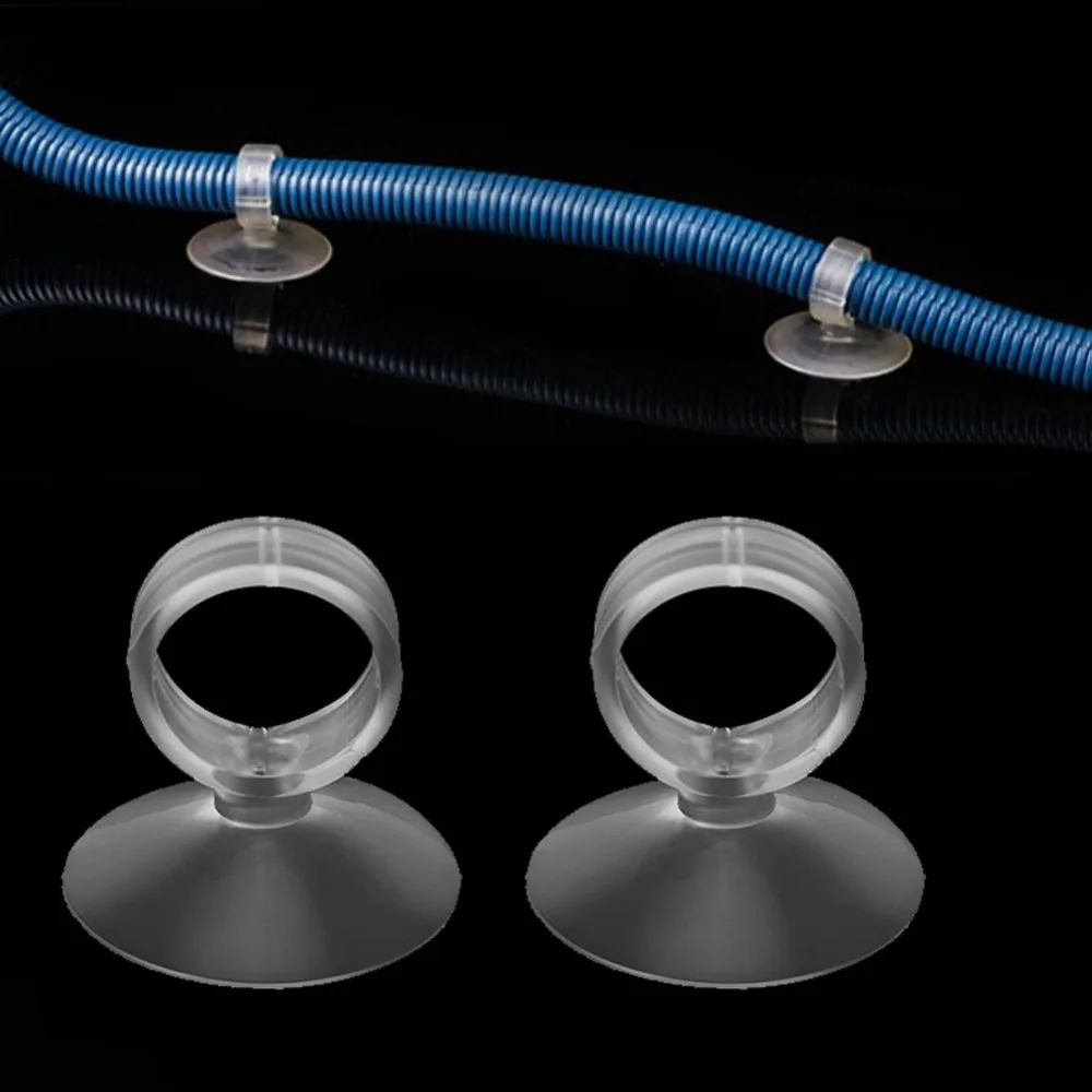 20PCS 세트 내구성이 뛰어난 투명 흰색 수족관 흡입 컵 2.2cm 튜브 홀더 워터 펌프 튜브 홀더 1.6cm 어항 흡착판