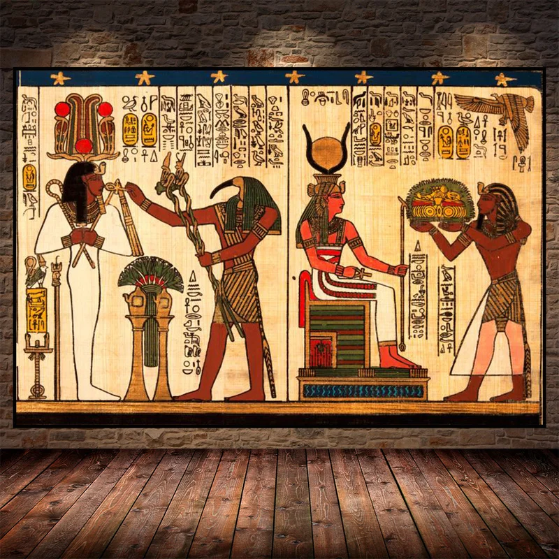 Vintage Classic Ancient Egyptian Character Poster Canvas Painting Wall Art Prints Picture for Living Room Modern Home Decor |