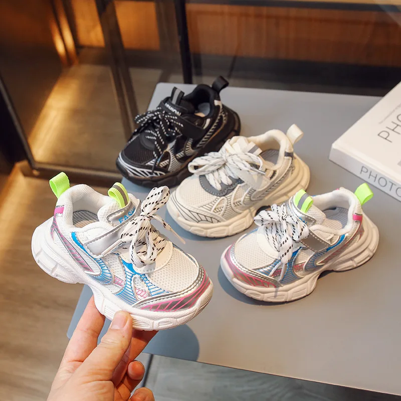 Children Sports Shoes Air Mesh Toddler Boys Girls Casual Sneakers Color Matching Kids Running Shoes 2023 Spring Autumn New 2