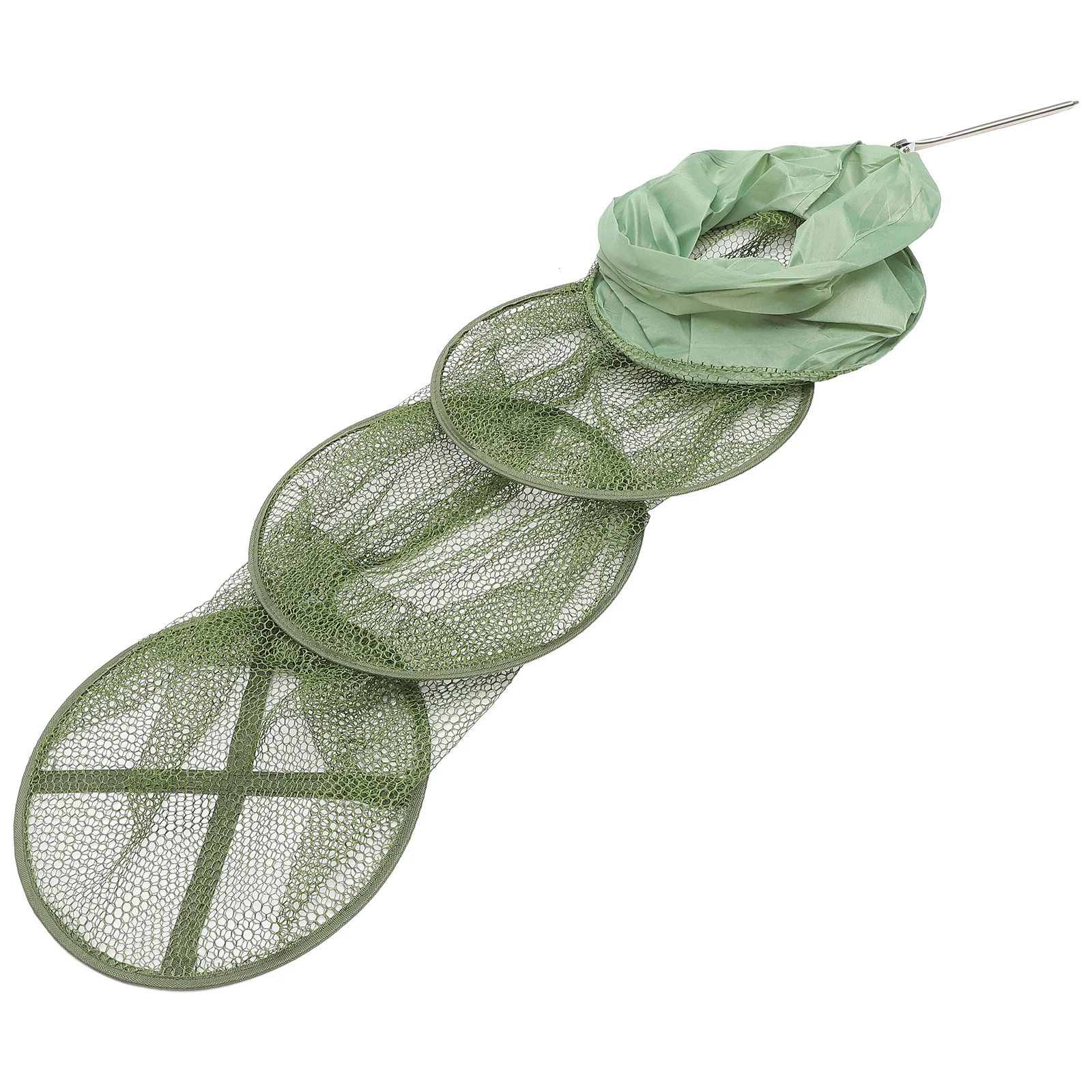 

Collapsible Fishing Nets Round Fish Shrimp Mesh Cage Folding Fishing Landing Net Drawstring Fish Bag (Rubberized Mesh 150x33cm)