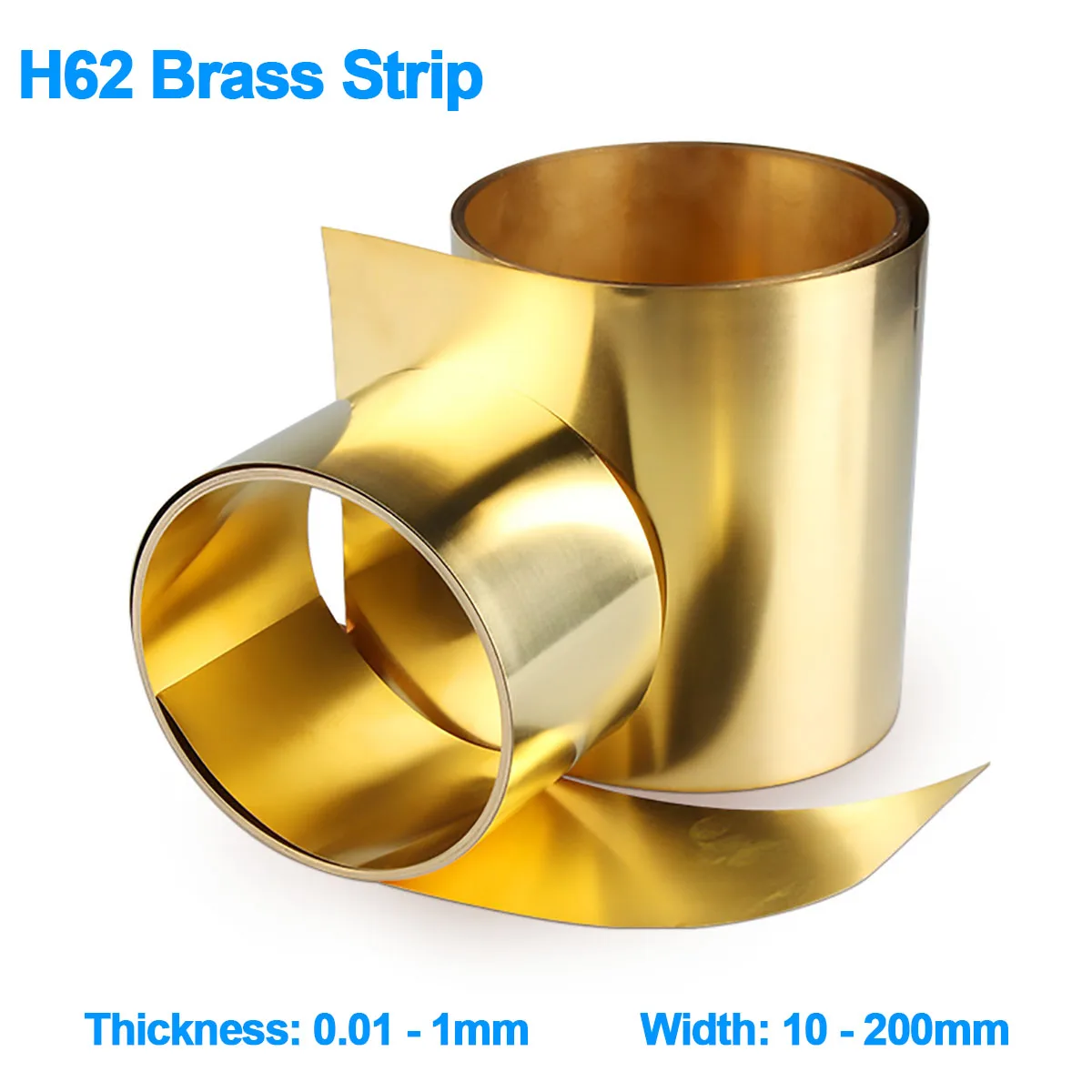 

1Meter Brass Strip Width 10-200mm H62 Brass Metal Thin Sheet Foil Plate Thickness 0.01/0.02/0.03/0.04/0.05/0.06/0.08/0.1/0.2-1mm