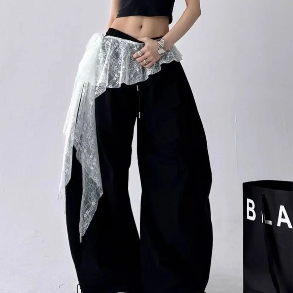 Polyester Lace Mini Skirt for Women Y2K Streetwear