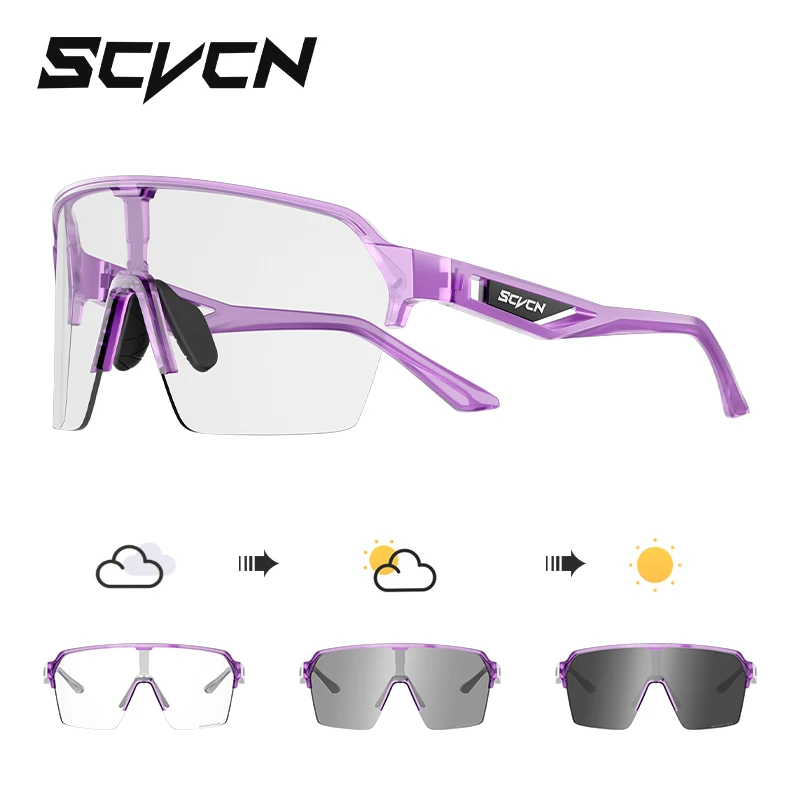 SCVCN Photochromic Cycling Glasses Sunglasses for Men Outdoor Sports Glasses UV400 Eyewear MTB Road Cycling  Cycling Goggles