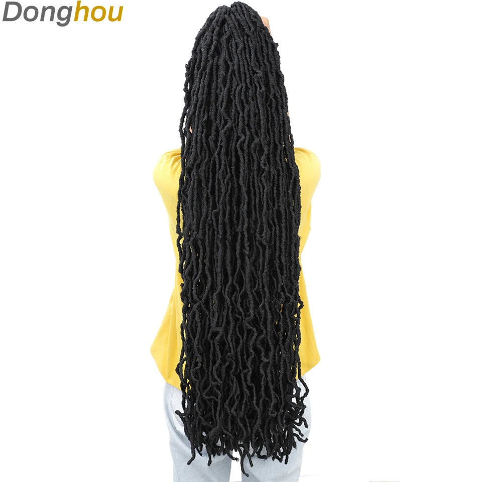 polegada novo faux locs crochê cabelo pacotes deusa faux locs crochê tranças macio locs sintético trança de cabelo