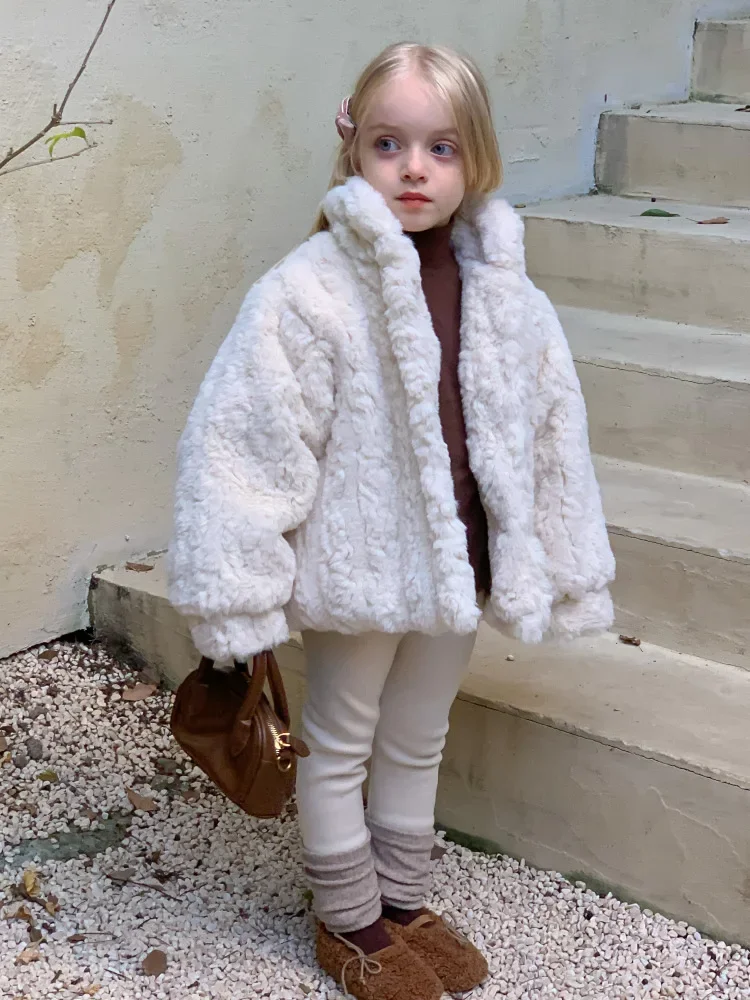 Fur Coat Little Girl Dress Coat Toddler Girls Long Sleeve Faux Fur