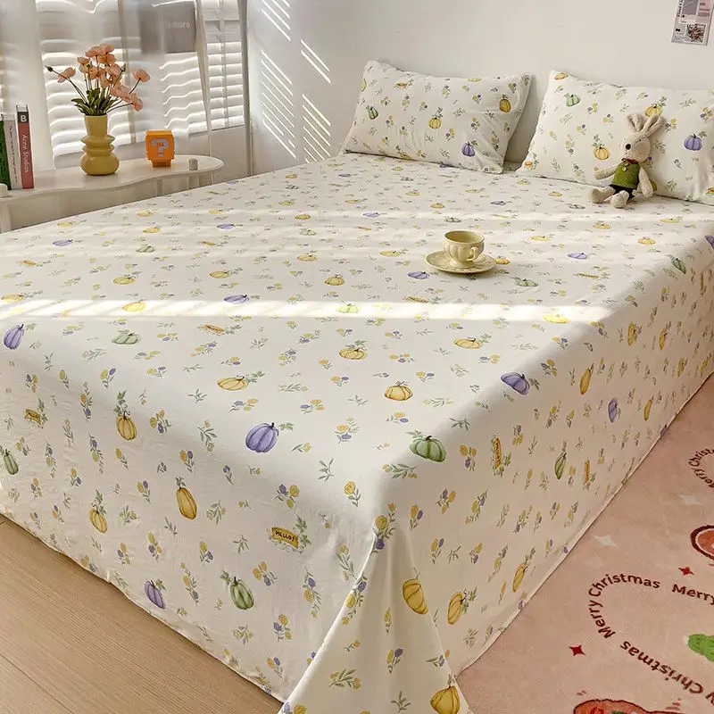 1 pc Cherry Bed Sheet for Spring High Quality Soft Fabric Sheets Flowers Flat Bed Sheet for Girls Kids Bedding (No Pillowcase) 4